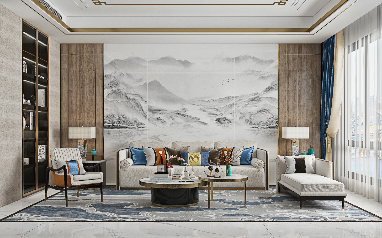 9S926023A-1-2-3-4_水墨桃源_4面_左右無限連紋_效果圖