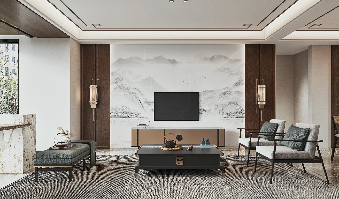 9S826F03A-1-2-3-4_水墨丹青_4面_左右無限連紋_效果圖