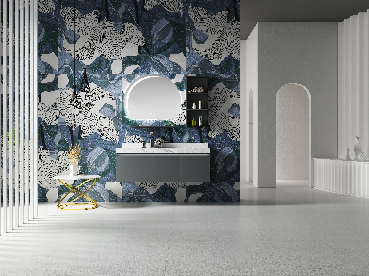 9Y918131C-H(131C-H)極光藍花片1面-混鋪(細啞面+深刻工藝）效果圖