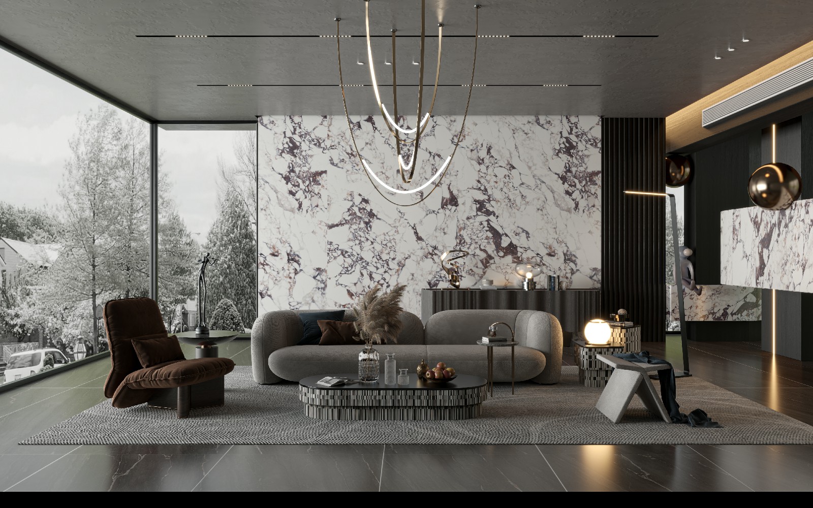 9P926223C-新寶格麗-4面混鋪_客廳護墻板_波