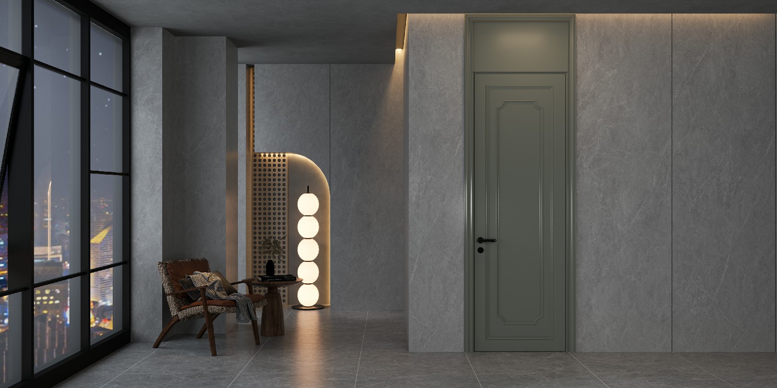 9P926229A-西雅圖淺灰-4面混鋪_過道護(hù)墻板_波