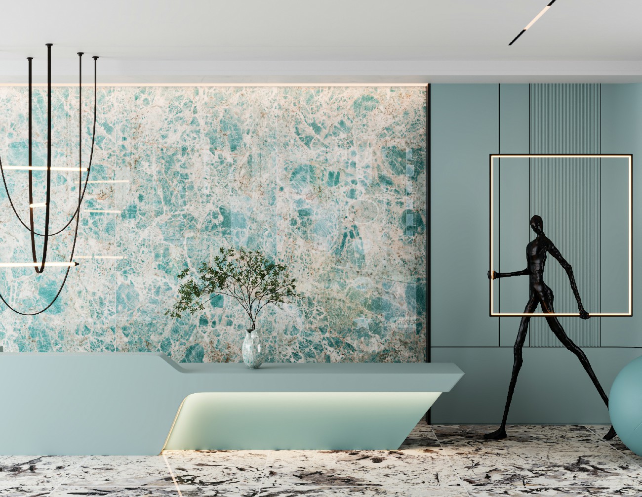 9S1227ZS503C-，B076-亞馬遜綠-4面混鋪_波