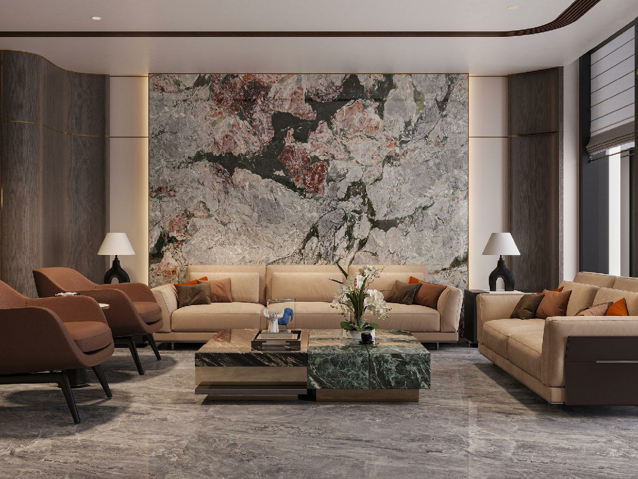 9LG927-024-1-2-3-4極品四季粉綠-4面上下左右無限連紋-效果圖