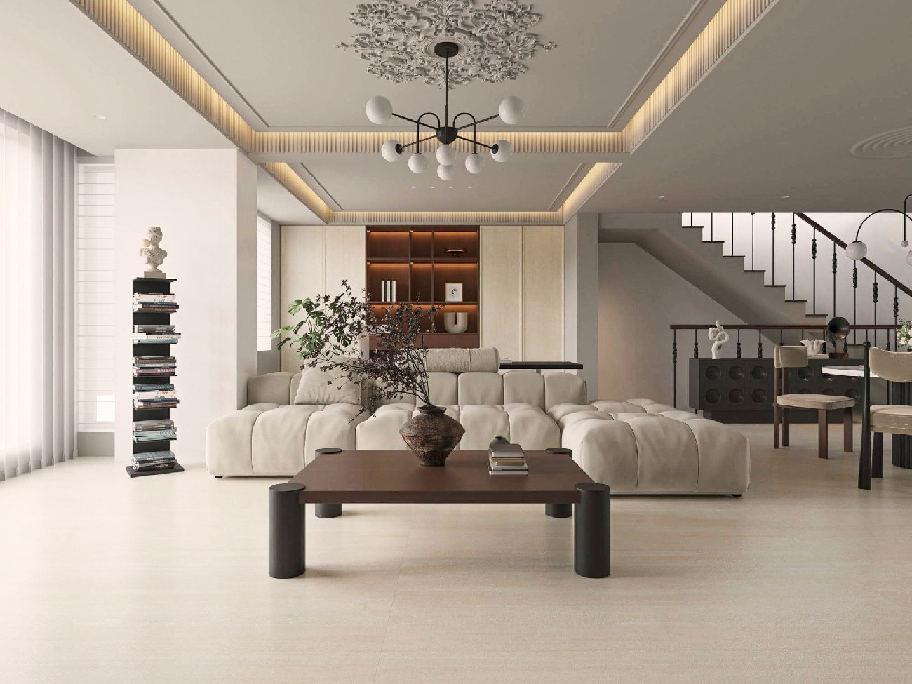 9GD927-412-蒂沃利米黃洞石（橫紋）-3面混鋪-效果圖