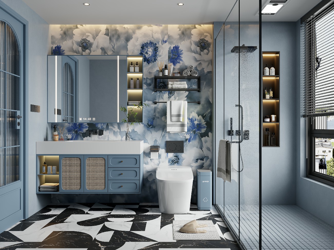 9GD927-422藝瓷-灰藍(lán)-1面混鋪-1波