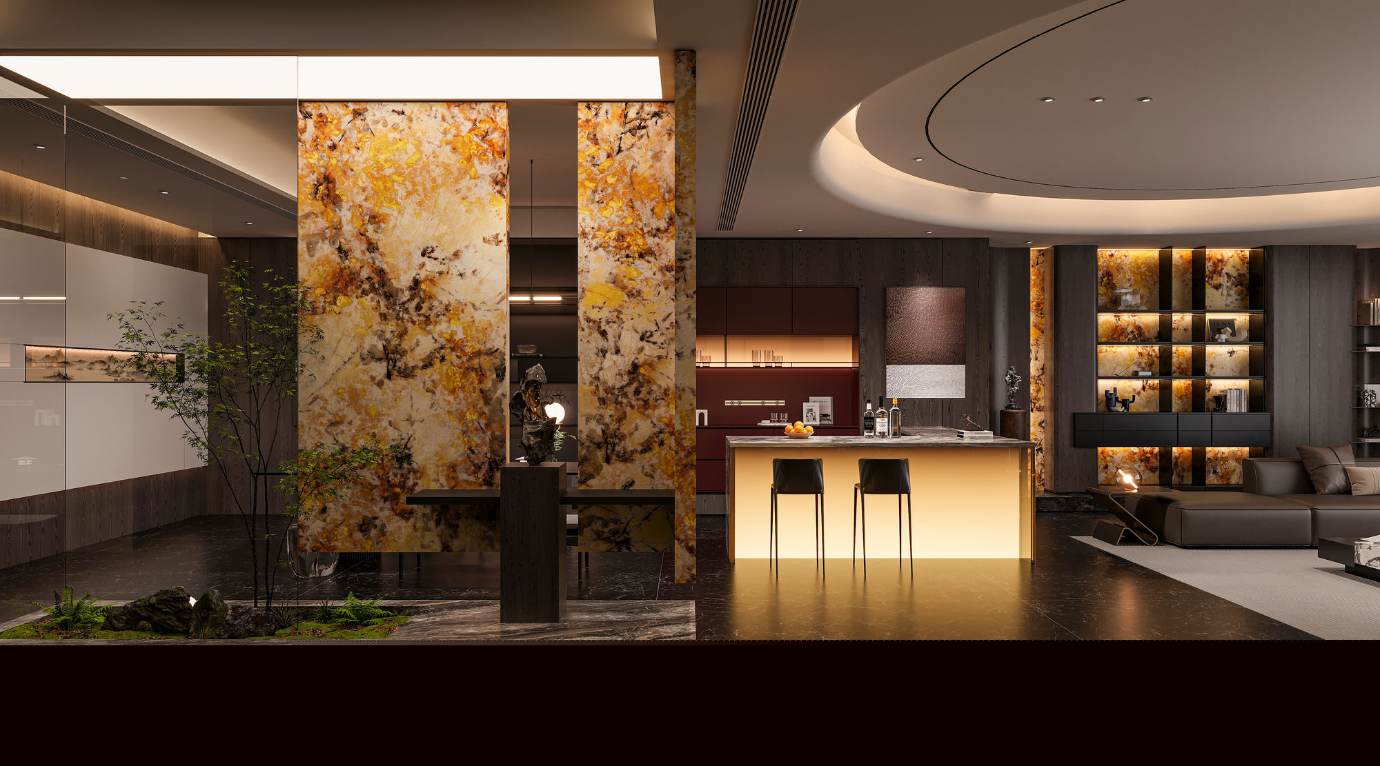 9TG1227-057-1-2-3金孔雀-3面上下左右無限連紋-波